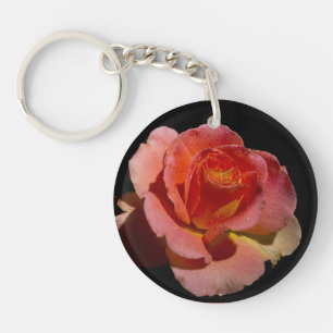 Orange Rose Key Ring