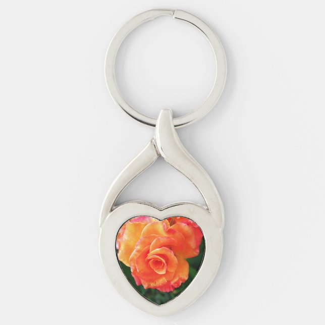 Orange rose  key ring (Front)