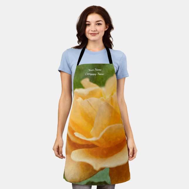 Orange Rose Painterly Apron (Worn)