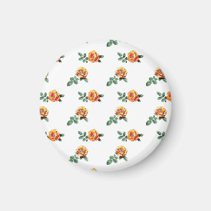 orange rose pattern magnet