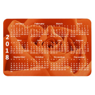 Orange Rose Petals 2018 Calendar Magnet