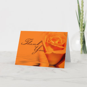 Orange Rose Thank You Card