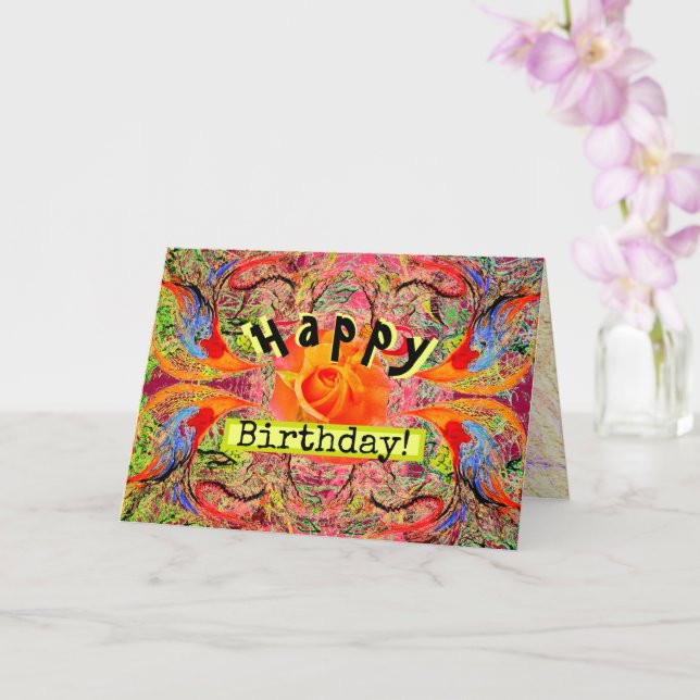 Orange Rose Victorian fantasy customizable Card (Orchid)