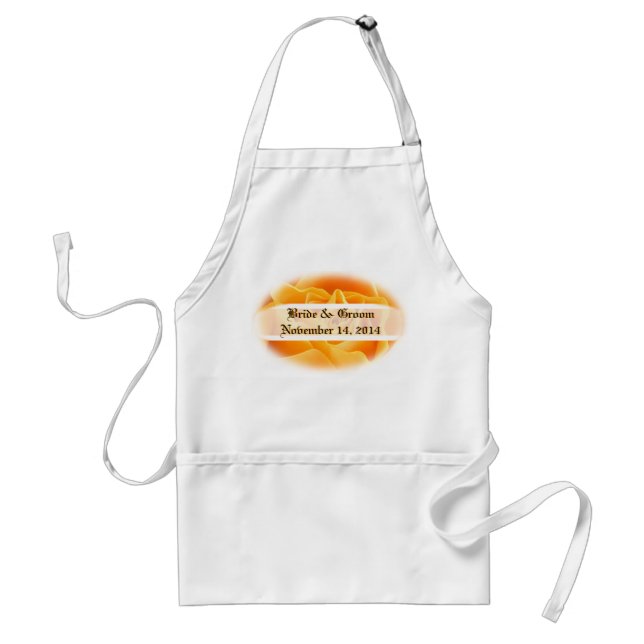 Orange Rose Wedding Aprons (Front)