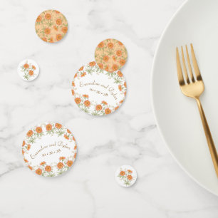 Orange Rose Wedding Confetti