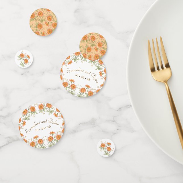 Orange Rose Wedding Confetti (Group)