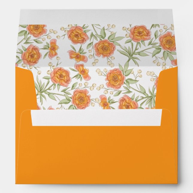 Orange Rose Wedding Envelope (Back (Bottom))
