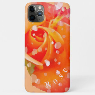 Orange Rose with Petals and your name iPhone 11 Pro Max Case
