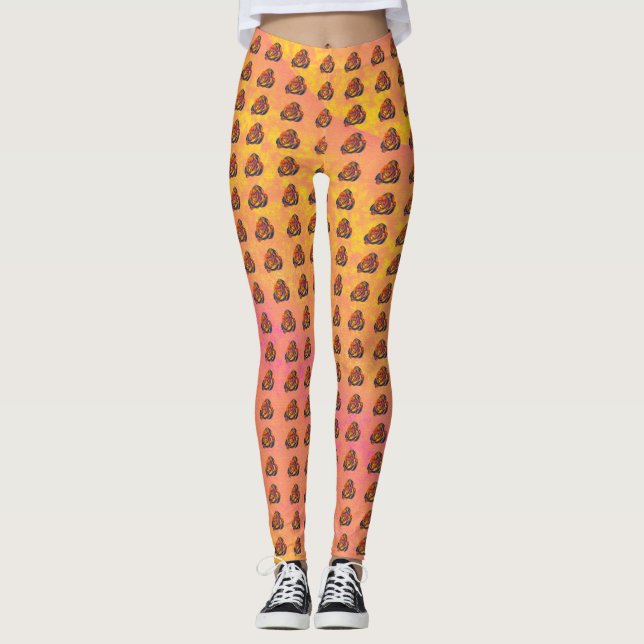 Orange Rose Women's Leggings (Front)