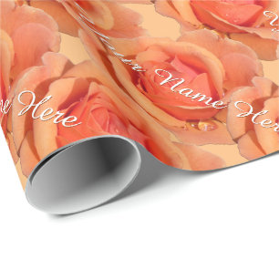 Orange Rose Wrapping Paper Personalised Rose Paper