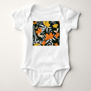 Orange Roses: Abstract Botanical. Baby Bodysuit
