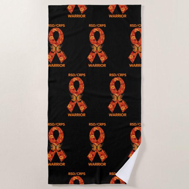 Orange Roses/Butterfly...RSD/CRPS Beach Towel (Front)