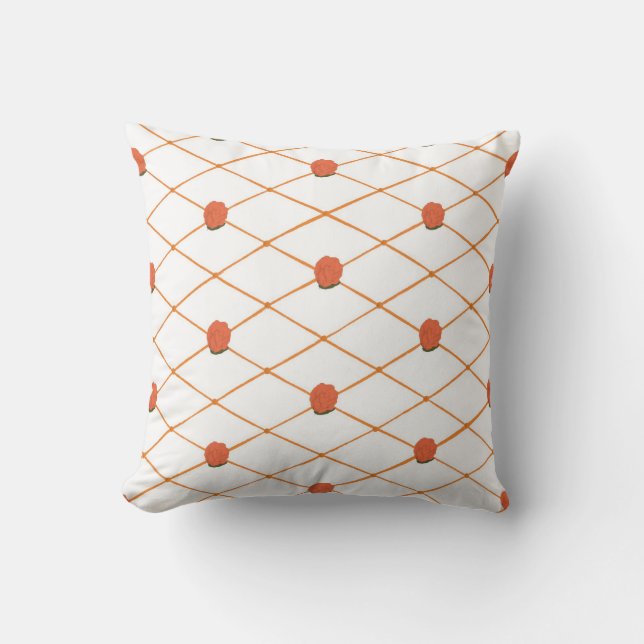 Orange Roses Criss Cross Quilt Pattern Pillows (Front)