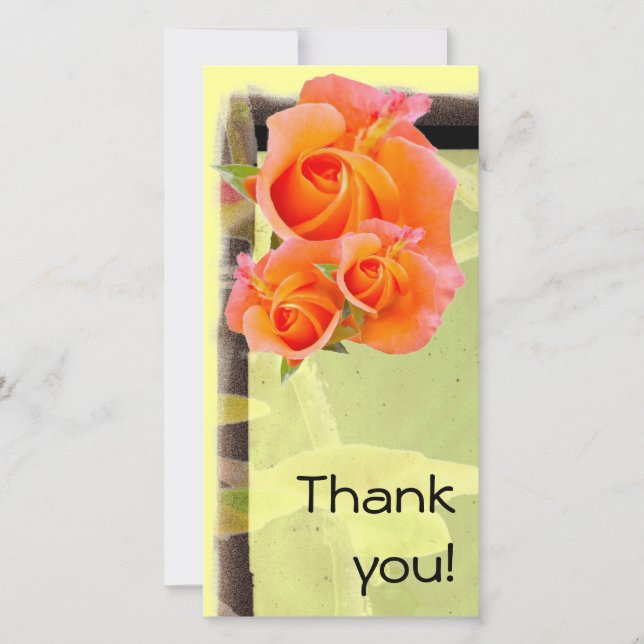 Orange Roses on Yellow Card (Front)