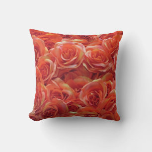 Orange Roses Photo Large Flower Collection Floral Cushion