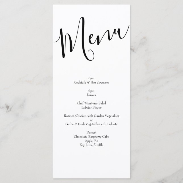 Orange Roses Wedding Floral Modern Menu (Front)