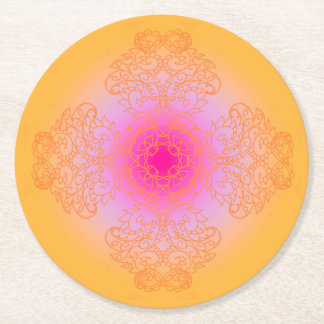 orange round paper coaster