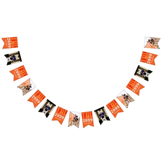Orange Row of Tassels Photo Graduation Bunting (All)