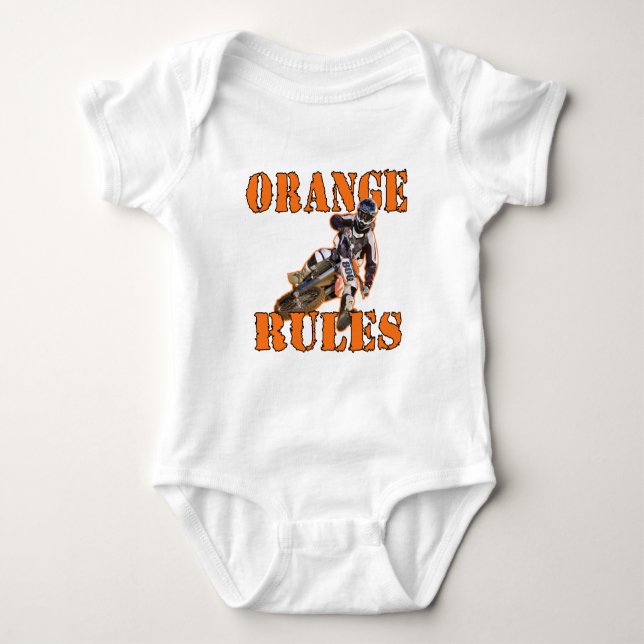 Orange Rules Baby Bodysuit (Front)