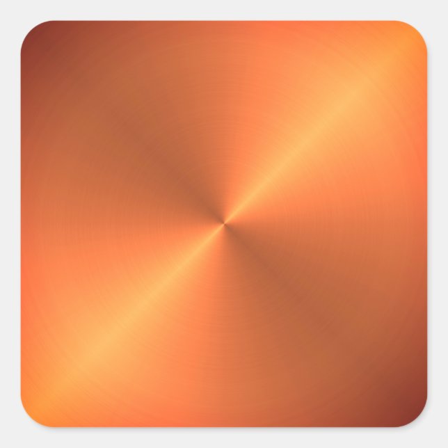 Orange Rust Shine Square Sticker (Front)