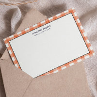 Orange Rust Watercolor Buffalo Plaid Monogram