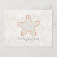 Orange Rustic Starfish Table Number Postcard