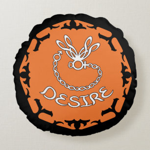 Orange Sacral Chakra "Desire" Dragonfly Round Cushion