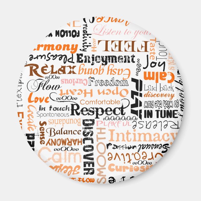 Orange Sacral Chakra Positive Affirmations Magnet (Front)