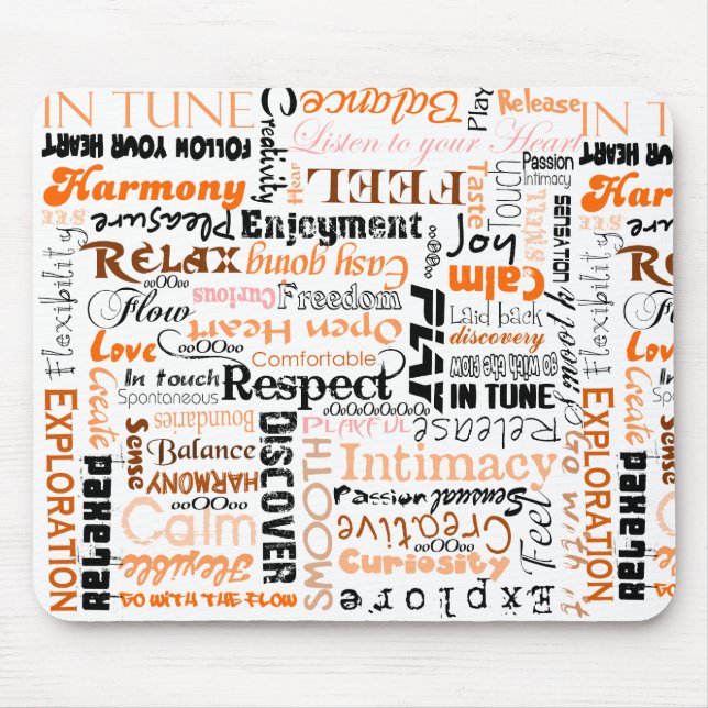 Orange Sacral Chakra Positive Affirmations Mouse Mat (Front)