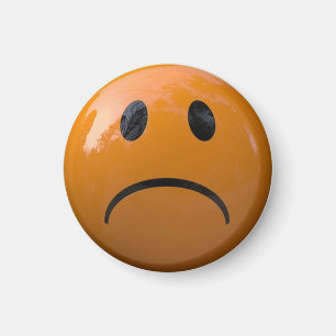 Orange Sad Face Refrigerator or Locker Magnet