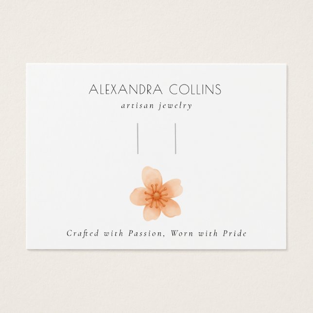 Orange Sakura Blossom Hairclip Barrette Display  (Front)