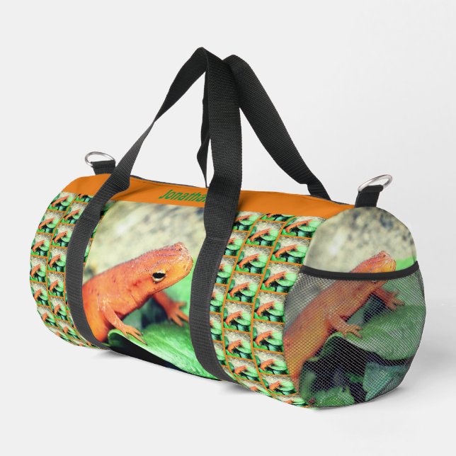 Orange Salamander Animal Personalised  Duffle Bag (Right Corner)