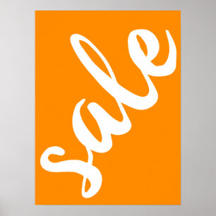 Orange Sale Sign, 18x24 Spring Summer Season Sale Poster