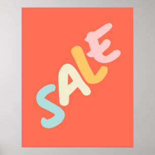 Orange Sale Sign, Autumn Sale Sign, Retail Sale  Poster