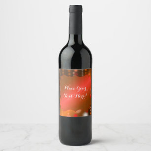 Orange Satin and Sparkles Custom Party Wine Label