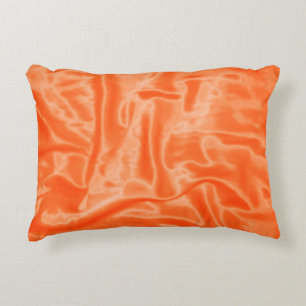 Orange Satin-Rectangular Accent Pillow