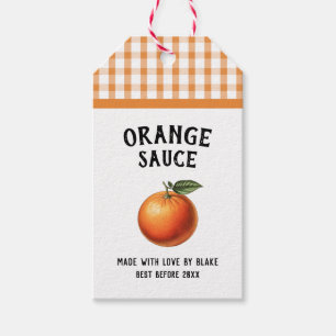 Orange sauce Preserve Label chequered pattern