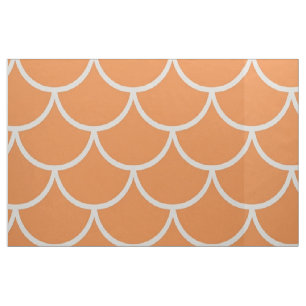 Orange scallop fabric Fish scale fabric Mermaid sc