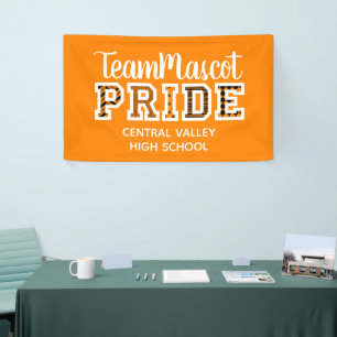 Orange School Pride Mascot Name Banner