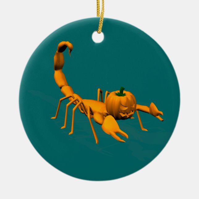 Orange Scorpion Ceramic Tree Decoration (Front)