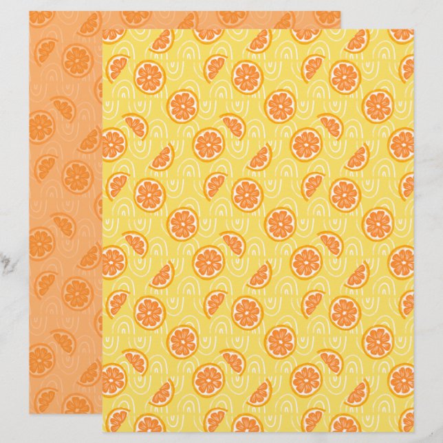 Orange Scrapbook Paper (Front/Back)