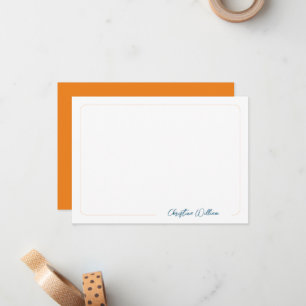 Orange Script Calligraphy Classic Rounded Border Card