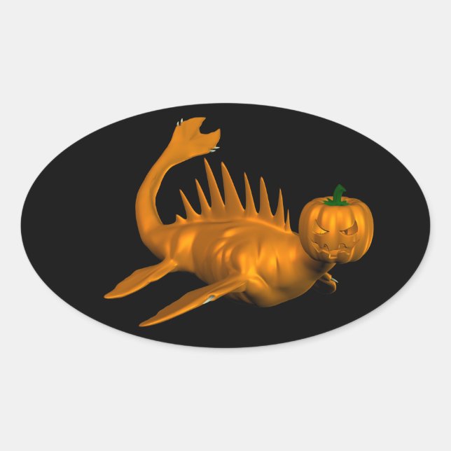 Orange Seadragon Oval Sticker (Front)