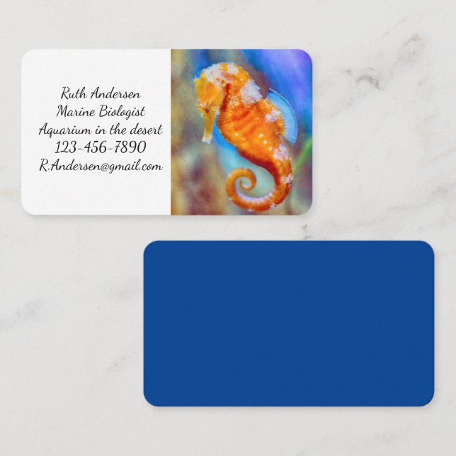Orange Seahorse delight Business Card (Front/Back)