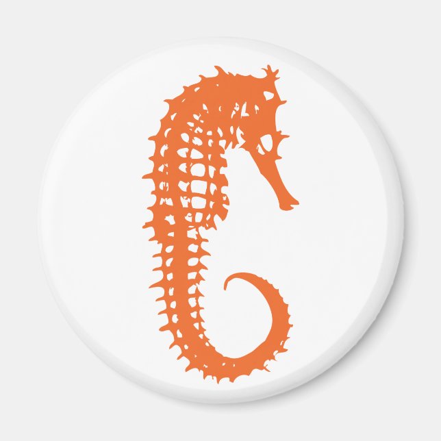 Orange Seahorse Magnet (Front)