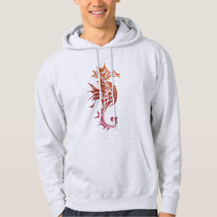 Orange Seahorse Tribal Tattoo Hoodie
