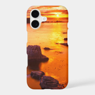Orange seascape, sunset, California