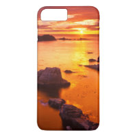 Orange seascape, sunset, California
