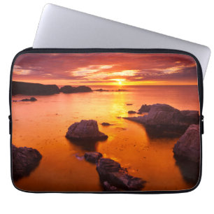 Orange seascape, sunset, California Laptop Sleeve