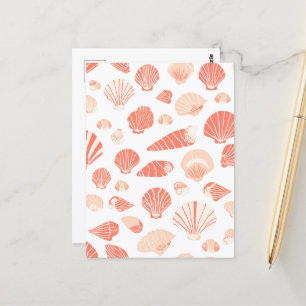 Orange Seashells   Beach Ocean Postcard